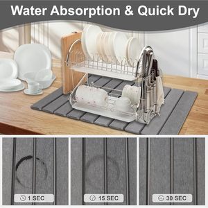 Eco-friendly Super Absorbent Non-slip Diatomaceous Earth Stone Dying Mat Carving Diatomite Bath Mat for Kitchen - Product Image 4
