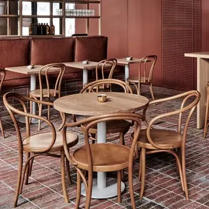 2021 새로운 디자인 공장 아메리칸 스타일 나무 프레임 지팡이 좌석 주방 나무 레스토랑 식당 의자