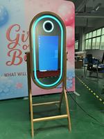 Photomaton magique tout-en-un avec caméra et imprimante |   Écran tactile en bois massif de 32 pouces, ordinateur, valise de transport
