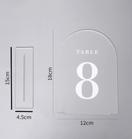 Numéros de table en acrylique personnalisés en usine, supports transparents pour numéros de table, accessoires pour mariages, hôtels, décorations de fête