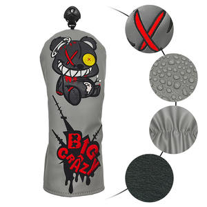 Housse de protection pour driver de golf en cuir PU imperméable de qualité supérieure # 3 # Housse de tête de club de golf hybride Fairway UT avec fermeture élastique 460cc personnalisée GH-723 - Product Image 3