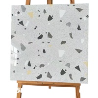Carreaux de porcelaine terrazzo modernes 600x600mm pour villas, salles de bain, cuisines, murs de douche, sols extérieurs, briques réfractaires, antidérapants, antibactériens