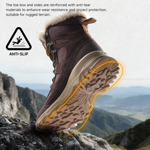 <span class=keywords><strong>Bottes</strong></span> <span class=keywords><strong>de</strong></span> <span class=keywords><strong>neige</strong></span> montantes imperméables en daim doublées polaire antidérapantes pour <span class=keywords><strong>femme</strong></span> – Offre spéciale hiver - Product Image 3