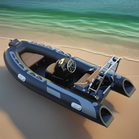 Vente flash : Bateau pneumatique semi-rigide à coque en fibre de verre double V profond de 11,8 pieds (3,6 m) RIB390C 480 cm en PVC/Hypalon, bateau de sport familial, yacht, 1,2 mm