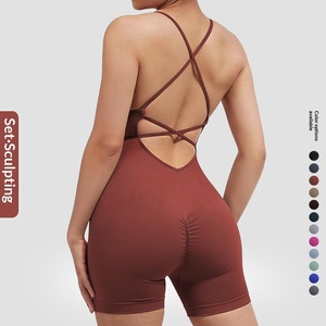<span class=keywords><strong>Tuta</strong></span> intera sexy in nylon ed elastan senza cuciture, effetto push-up, per yoga e fitness, <span class=keywords><strong>con</strong></span> schiena scoperta, senza linee inutili, stile europeo-americano, per il mercato transfrontaliero - Product Image 4