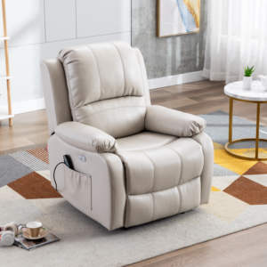 Sillón Reclinable Eléctrico de Cuero Gris Multifuncional Ajustable para Sala de Estar, Venta al por Mayor - Product Image 6