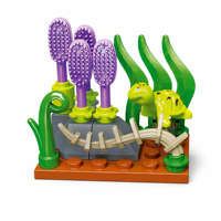 Bloques de Construcción Ecológicos Personalizados con Tortuga Submarina y Planta Morada, Juguetes Creativos para Niños para el Aprendizaje STEM y la Exploración de la Naturaleza