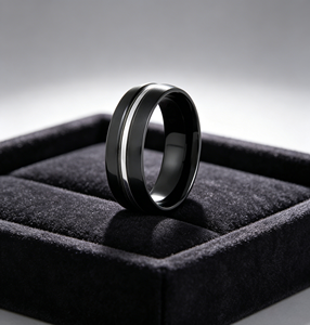 Bague en métal minimaliste personnalisée OEM, ajustement confortable, bicolore, avec zirconium, cadeau <span class=keywords><strong>d</strong></span>'anniversaire - Product Image 5