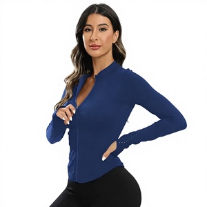 Chaqueta Deportiva Personalizada, Transpirable, Impermeable, Cortavientos, de Punto, con Cierre, Cintas Bordadas, Suave y Elástica, para Yoga y Ejercicio - Product Image 1