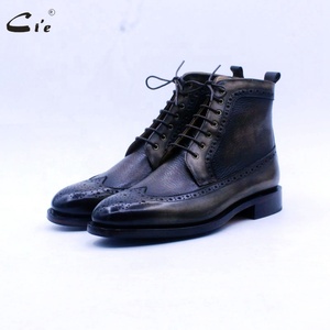 Cie A221 Stivali Chukka Personalizzati Stile Moda Neri Fatti a Mano con Cucitura Goodyear Stivaletti Invernali con Lacci per Uomo - Product Image 5