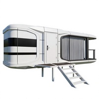 Maison capsule spatiale préfabriquée moderne, maison mobile modulaire en acier, mini-maison pour chambre d'hôtel, cour