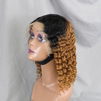 Perruque Bob Frontal Courte Couleur Cheveux Naturels Vague Profonde Cheveux Humains Bruts