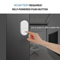Sonnette sans fil miniature cinétique pour malentendants, kit de sonnette de porte avec 2 ports USB, sonnette de porte sans fil intelligente