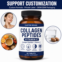 Comprimés de collagène et de vitamine C, 60 unités, complément alimentaire pour adultes, formule personnalisée, marque privée, OEM, ODM