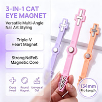 Nouvel outil magnétique 3-en-1 pour ongles, motif arbre de Noël œil-de-chat, double tête, aimant puissant pour salons de manucure