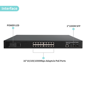 L2マネージドネットワーク16ポートギガビットPoEイーサネットスイッチ、2 SFP光ファイバー、VLAN、LACP、IGMP、SNMP、QoS、スタッカブル、52Gbps容量 - Product Image 5