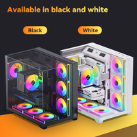 Gabinete para PC SNOWMAN, Torre Completa ATX, Gabinete para Computadora de Juegos con Alto Flujo de Aire, Panel Frontal/Lateral de Vidrio Templado Perforado, Gabinete para Jugadores