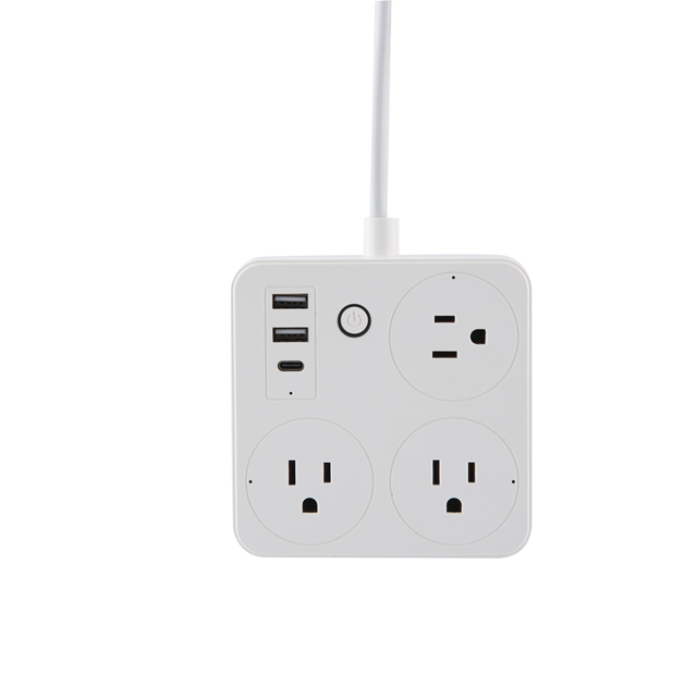 Tuya WiFi Smart Industrial Power Strip US Standard 3AC Outlets 2 USB Type-C Ports Extension Plug Socket Alexa Google Home