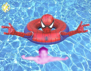 Flotador de Piscina Inflable de PVC con Diseño de Superhéroe Rojo, Plegable y Portátil, Anillo de Natación de Spiderman para Adultos y Niños, para Fiestas de Verano en la Playa - Product Image 4