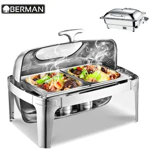 Hotel banquet kitchen equipment electric chef n dish double sided chafing dish for sale