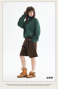 เสื้อสเวตเชิ้ตคอกลมแบบยูนิเซ็กซ์ สีพื้น ทรงโอเวอร์ไซส์ สวมใส่สบายๆ สำหรับฤดูใบไม้ร่วง ผลิตจากผ้าฝ้ายถัก แขนเสื้อแบบปกติ - Product Image 2