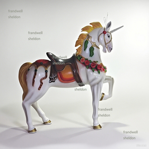 Pháp Carousel phong cách nhựa thủ công ngựa | khung kim loại với điểm nhấn gỗ | mục sưu tập độc đáo của & trang trí nhà | miễn phí - Product Image 4