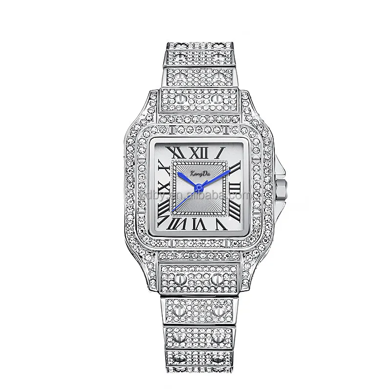 Full Diamond Jewelry square Watch Classic mens Mechanical Top Quality High Price Watch For Men