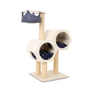 Cheap Price Natural Wooden Scratching Posts Houses Cat Tree New Design Cat Tower Furniture