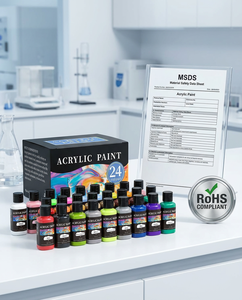 24 Colors Acrylic Paint Set Non-Toxic 30ml for <b>Canvas</b> Wood Rock Fabric Art Supplies Wholesale - Product Image 6