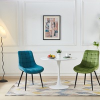 Fabriek Directe Verkoop Hoge Kwaliteit Nordic Fluwelen Eetkamerstoelen Met Metalen Poten Armloze Scandinavische Eetkamerstoel