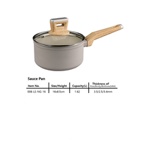 Casserole en aluminium forgé antiadhésive avec couvercle, pot à soupe et à lait, fond épais, petite casserole, compatible induction, sans PFOA