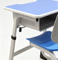 Bureaux et chaises d'étude ergonomiques modernes en acier et en bois, adaptés aux salles de classe et aux bureaux à domicile
