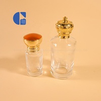 Flacon de parfum de luxe personnalisé 30ml 100ml, fond épais, verre transparent, flacon de parfum rond vide avec bouchon doré