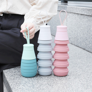 ขวดน้ำพับได้ใสแบบพกพาสำหรับเด็ก เป็นมิตรกับสิ่งแวดล้อม ขายส่ง พร้อมโลโก้สั่งทำ - Product Image 5