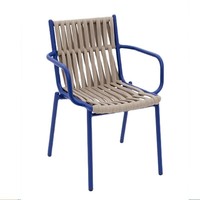 Ensemble de table et chaises de jardin en PE de style nordique, cadre en aluminium, imperméable, résistant au soleil, 2 places, balcon, villa, hôtel