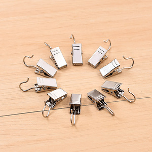 Clips de acero inoxidable en forma de U, ganchos metálicos duraderos para toallas y cortinas - Product Image 3