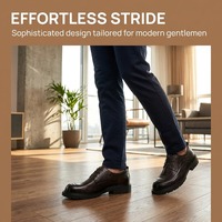 Chaussures Derby pour homme en cuir véritable brun bruni de haute qualité, légères et confortables, pour le bureau et les occasions décontractées