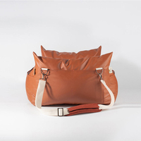 Siège de voiture pour chien en polycoton imperméable de luxe avec housse amovible et lavable, siège de voyage hivernal écologique pour petits chiens