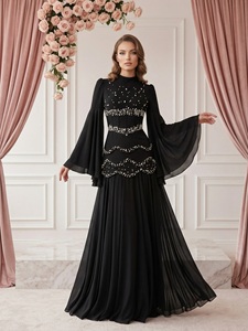 Loriya Abaya Ricamata Elegante con Chiusura, Vestito Lungo per Donne Musulmane, Ispirazione Dubai, Moda Islamica Modesta - Product Image 2