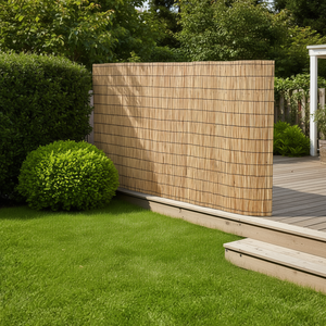 Paravent en bambou tressé 4 m x 1 m, écran d'intimité extérieur, séparateur de pièce rustique, design pliable sans cadre - Product Image 2