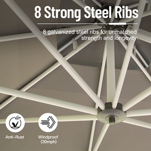 Grande zone de couverture de qualité commerciale Restaurants parfaits Cafés Protection solaire fiable Parapluie de patio - Product Image 6