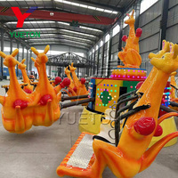 Manège Rotatif Personnalisé Jaune Kangourou de Dessin Animé pour Enfants, Équipement d'Amusement pour Parcs Extérieurs, Carnavals et Complexes Hôteliers