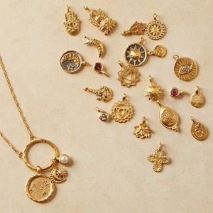 Mini éléphant Lotus en forme de coeur pendentif mode 18K or acier inoxydable collier <span class=keywords><strong>soleil</strong></span> lune Hamsa main Zircon charme mignon bricolage - Product Image 1
