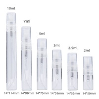 Flacon pulvérisateur vide en verre transparent de 2 ml, 2,5 ml, 3 ml, 5 ml, 7 ml, 10 ml, mini atomiseur, flacon échantillon de parfum avec bouchon doré, argenté ou noir
