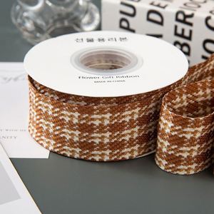 Ruban pied-de-poule bicolore de haute qualité 2,5/4 cm pour emballage de boulangerie et garniture de vêtements, 10/50 yards par rouleau - Product Image 6