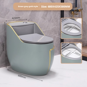 Inodoro Moderno de Cerámica de Color Redondo <span class=keywords><strong>para</strong></span> Instalar en el Suelo, <span class=keywords><strong>para</strong></span> Baños de Villas, Habitaciones de Huéspedes en Hoteles y Alojamientos - Product Image 3