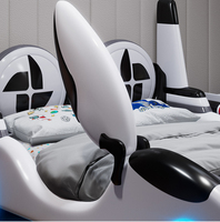Lit voiture en cuir pour enfants avec roues à LED Garde-corps et rangement de couleur personnalisée Choix ludique pour chambre à coucher