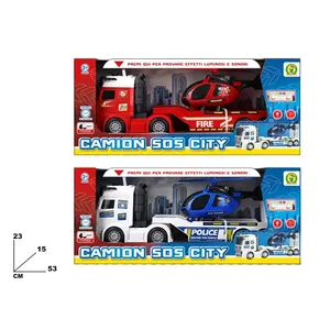 Camión de Juguete SOS City Truck con Sonidos y Luces, para Niños de 3+ Años, Vehículo de Control Remoto, Modelos de Bomberos y Policía - Product Image 1