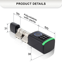 Cerradura Inteligente para Puerta con Huella Dactilar, WiFi y Código, Resistente al Agua, para Hogar, Hotel o Apartamento, Compatible con Puertas de Madera/Acero/Vidrio Europeas