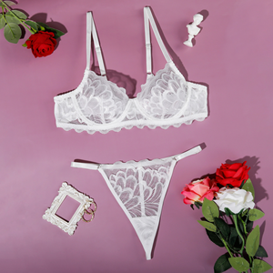 Женское качественное нижнее белье с металлическими сетчатыми кружевными ресницами, прозрачный сексуальный комплект нижнего белья - Product Image 2